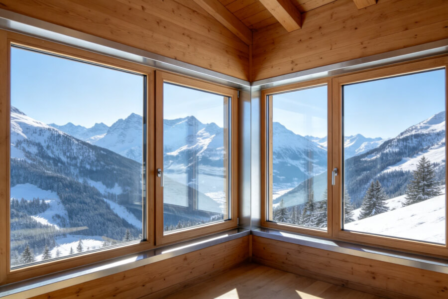 Fenêtres bois-alu double vitrage, Les Gets