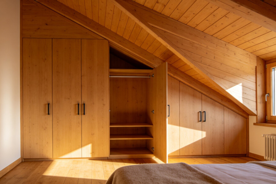 Dressing intégré sous pente de toit, Saint-Jean-d'Aulps